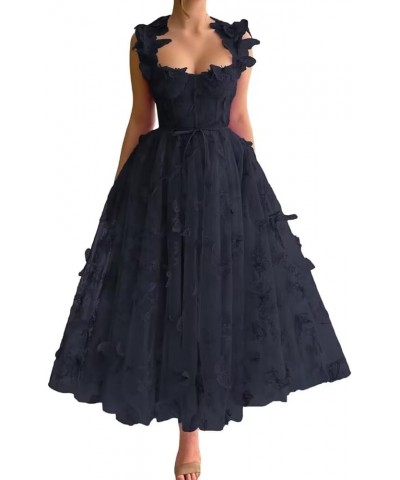 3D Flowers Homecoming Dresses for Teens Tulle Lace Appliques Sweetheart Short Prom Cocktail Dress 2023 A-navy $28.67 Dresses