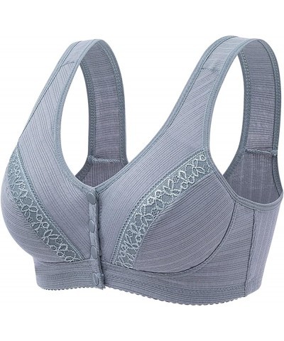 Womens Daisy & Solid Color Bra Front Closure Sports Bras Beauty Back Full Coverage Easy Close Bra Front Buckle Dd-grey $7.79 ...