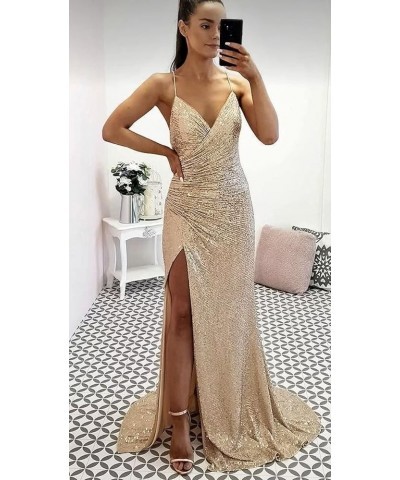 Sparkly Mermaid Prom Dresses Long Formal Sequin Gowns and Evening Dresses for Women Red $33.00 Dresses