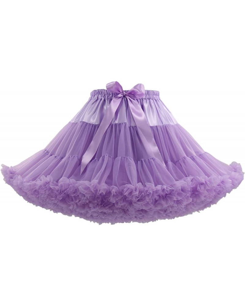 Women's Elastic Waist Chiffon Petticoat Puffy Tutu Tulle Skirt Princess Ballet Dance Pettiskirts Underskirt Light Purple $12....