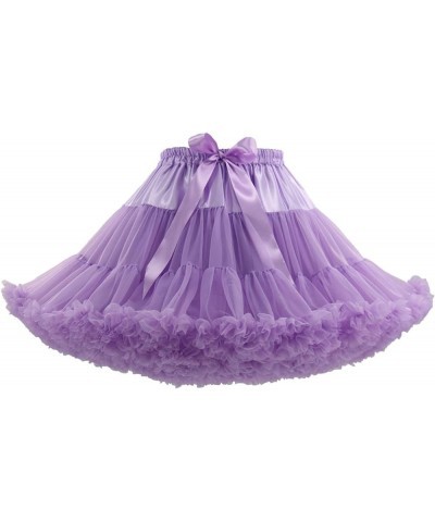 Women's Elastic Waist Chiffon Petticoat Puffy Tutu Tulle Skirt Princess Ballet Dance Pettiskirts Underskirt Light Purple $12....