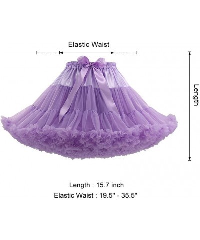 Women's Elastic Waist Chiffon Petticoat Puffy Tutu Tulle Skirt Princess Ballet Dance Pettiskirts Underskirt Light Purple $12....