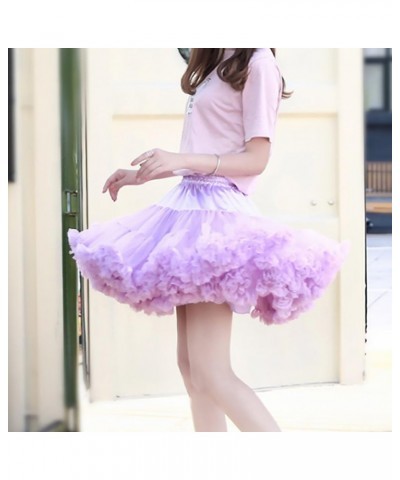 Women's Elastic Waist Chiffon Petticoat Puffy Tutu Tulle Skirt Princess Ballet Dance Pettiskirts Underskirt Light Purple $12....