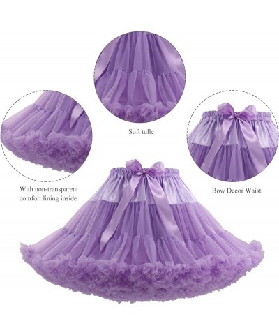 Women's Elastic Waist Chiffon Petticoat Puffy Tutu Tulle Skirt Princess Ballet Dance Pettiskirts Underskirt Light Purple $12....