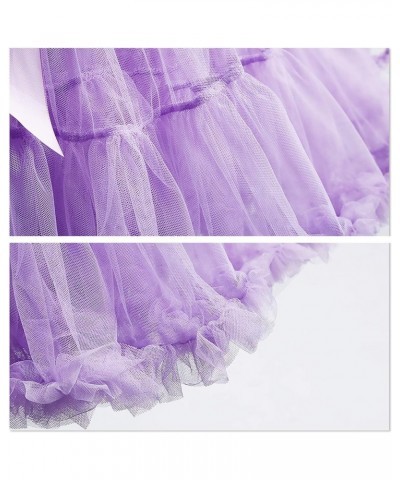 Women's Elastic Waist Chiffon Petticoat Puffy Tutu Tulle Skirt Princess Ballet Dance Pettiskirts Underskirt Light Purple $12....