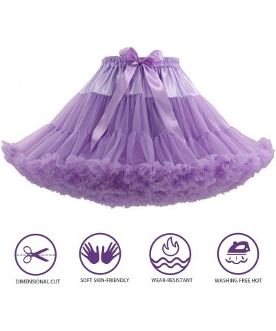 Women's Elastic Waist Chiffon Petticoat Puffy Tutu Tulle Skirt Princess Ballet Dance Pettiskirts Underskirt Light Purple $12....