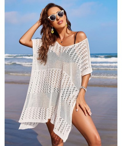 Beach Swimsuit Cover Up Womens Sexy Bikini Crochet Bathing Suit Summer Pool Swimwear Dress 01 White $10.19 Swimsuits