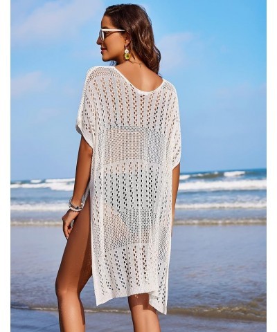 Beach Swimsuit Cover Up Womens Sexy Bikini Crochet Bathing Suit Summer Pool Swimwear Dress 01 White $10.19 Swimsuits