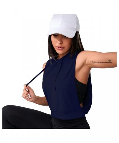 Women's Sleeveless Workout Top Gym Activewear Crop Tank Top Open Side Shirt for Athletic Exercise Running Navy Blue $13.74 Ac...