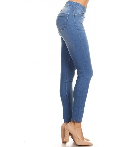 Women's Skinny Jeans Elastic Waist Pull On Jeggings Denim Pants with Pockets Regular - Plus Size Light Blue $14.39 Jeans