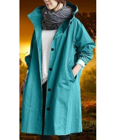 2024 New Hooded Trench Coat,Women's Loose Oversized Single Breasted Long Trench Coat,for Work Travel Light Gray $16.74 Coats