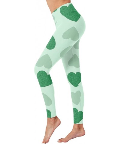 2024 St Patricks Day Seamless Leggings for Women Tummy Control High Waisted Green Clover Print Workout Soft Gym Yoga Pants A8...