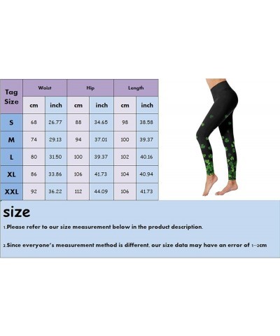 2024 St Patricks Day Seamless Leggings for Women Tummy Control High Waisted Green Clover Print Workout Soft Gym Yoga Pants A8...