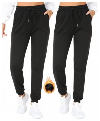 Women's Sweatpant with Pockets,Thermal Joggers for Women Running Casual Pants (S-3XL) Black/Black $17.76 Activewear