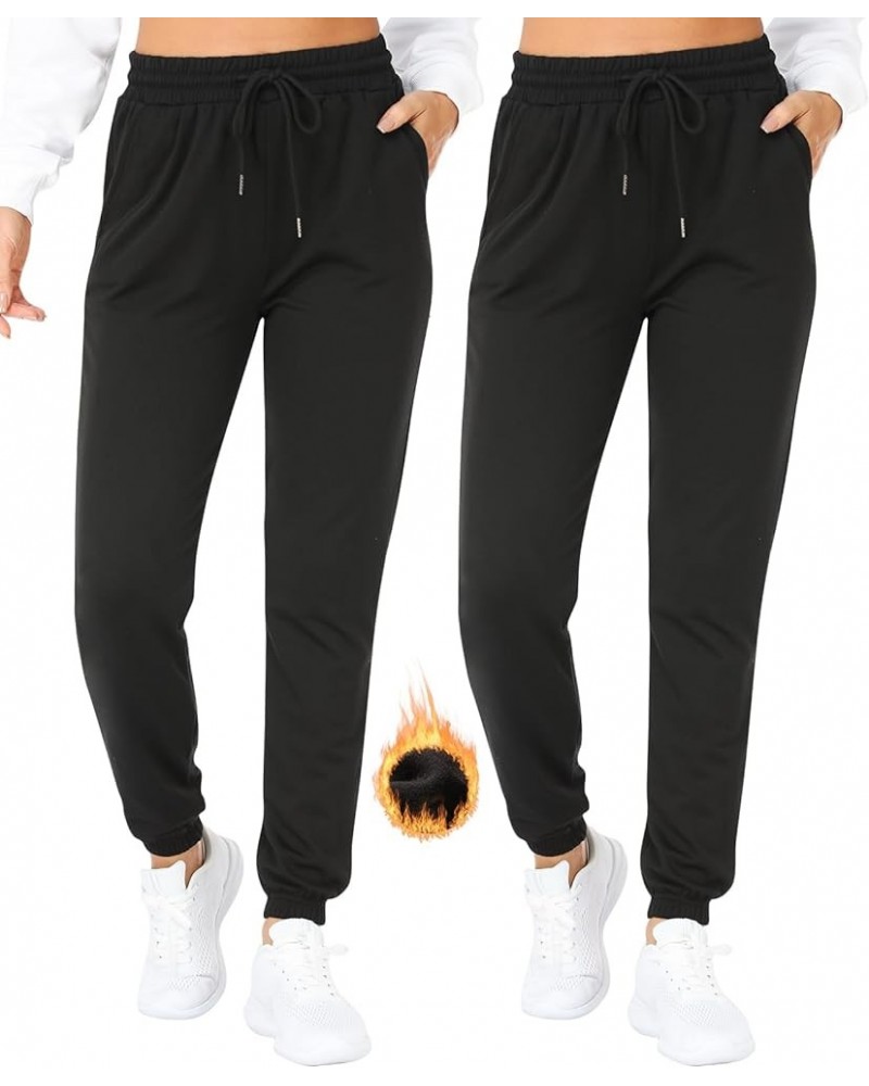 Women's Sweatpant with Pockets,Thermal Joggers for Women Running Casual Pants (S-3XL) Black/Black $17.76 Activewear