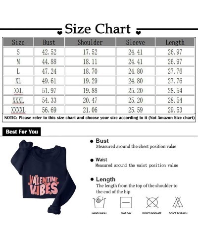 Sweatshirts For Women Valentine's Day Women's Fashion Long Sleeve Printed Pullover Sweatshirt Top Tops For Women 03-navy $9.0...