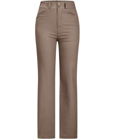 Womens Dress Pants for Work Business Casual High Waisted Straight Leg Regular Fit Trouser Pant 04 Khaki $10.81 Pants