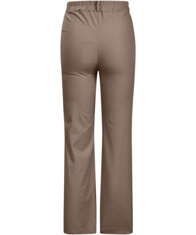 Womens Dress Pants for Work Business Casual High Waisted Straight Leg Regular Fit Trouser Pant 04 Khaki $10.81 Pants