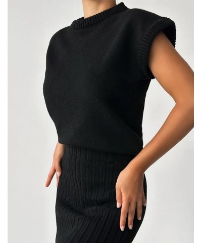 Women's 2 Piece Sweater Sets Outfits Knit Vest Pullover Bodycon Maxi Skirts Loungewear Black $18.45 Sweaters