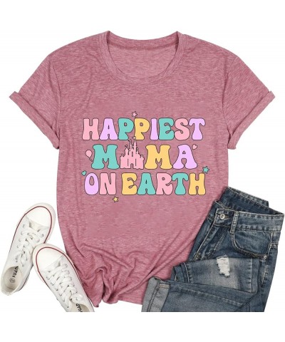 Magical Shirt for Women Magic Kingdom Tshirt Holiday Castle Graphic Tee Cute Funny Family Vacation Tops Pink7 $7.49 T-Shirts