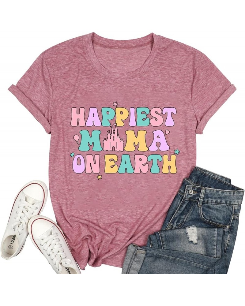 Magical Shirt for Women Magic Kingdom Tshirt Holiday Castle Graphic Tee Cute Funny Family Vacation Tops Pink7 $7.49 T-Shirts