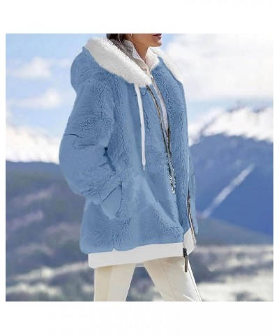 ADHOWBEW Winter Coats for Women Fashion Soft Fleece Fuzzy Outerwear Coats Plus Size Casual Warm Zip Up Hoodies Jackets A-ligh...