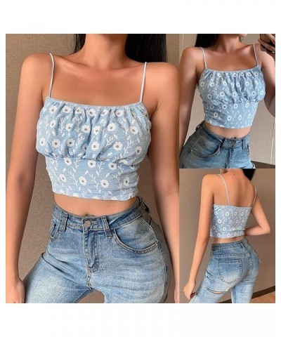 Womens Sexy Vest Sleeveless Sequin Tank Tops Casual V Neck Tunic Tees Solid Cami Blouses Loose Comfy Shirts J-blue $7.66 Tanks