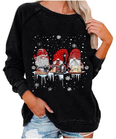 RMXEi Comfy Blanket Sweatshirt,Fashion Womens Loose Christmas Print O-Neck Long Sleeve Casual Top 4-black $12.64 Hoodies & Sw...