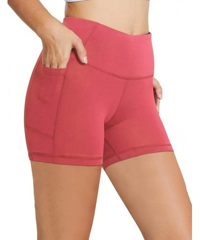 Women's 8"/ 5"/ 3" Biker Shorts High Waist Yoga Workout Gym Running Volleyball Spandex Shorts with Pockets Coral-classic $12....