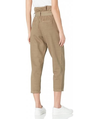 Womens Paperbag Self-belted Tapered Pants, Comfortable & Stylish Trousers Sand Storm $39.06 Pants