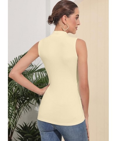 Women's Mock Turtleneck Long Sleeve Sleeveless Pullover Tops Slim Fit Basic T-Shirts Sleeveless Sleeveless Nude $11.39 T-Shirts