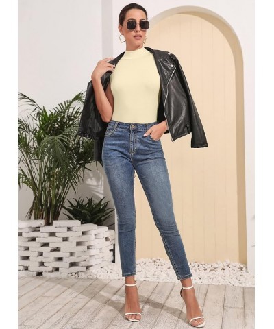 Women's Mock Turtleneck Long Sleeve Sleeveless Pullover Tops Slim Fit Basic T-Shirts Sleeveless Sleeveless Nude $11.39 T-Shirts