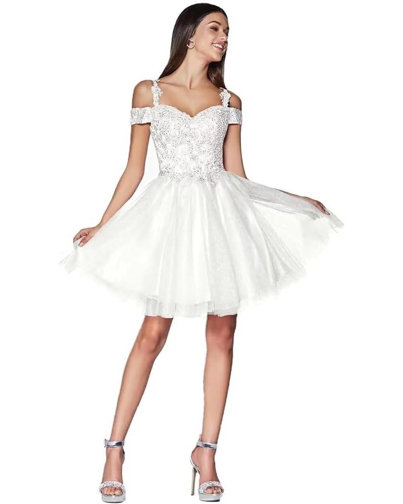 Short Homecoming Dresses for Teens Lace Appliques Tulle Prom Dress for Women Mini Cocktail Dress Ivory $25.01 Dresses