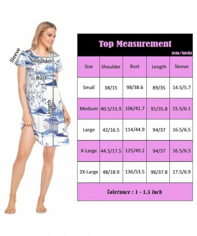 Women's PJ Nightshirt, Short Sleeves Nightgown Sleepwear Lingerie Sleep Dress(S-2XL) Multi 13 $15.95 Sleep & Lounge