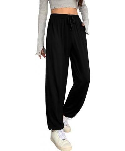 Womens Sweatpants Jogger Pants with Pockets Loose Casual Drawstring Yoga Running Athletic Pant Black $13.72 Pants