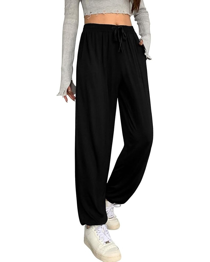 Womens Sweatpants Jogger Pants with Pockets Loose Casual Drawstring Yoga Running Athletic Pant Black $13.72 Pants