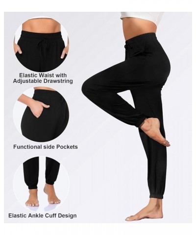 Womens Sweatpants Jogger Pants with Pockets Loose Casual Drawstring Yoga Running Athletic Pant Black $13.72 Pants