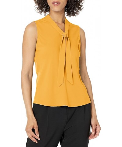 Women's Tie Front Blouse Standard Butterscotch $12.86 Blouses