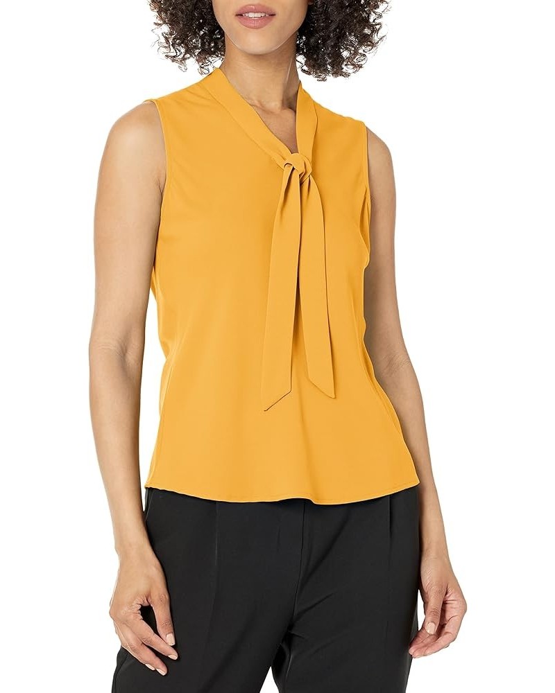 Women's Tie Front Blouse Standard Butterscotch $12.86 Blouses