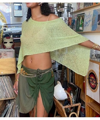 Women Crochet Hollow Out Long Sleeve Beach Shirt Crew Neck Bikini Swimsuit Cover Up See Through Tunic Pullover Tops Green $16...