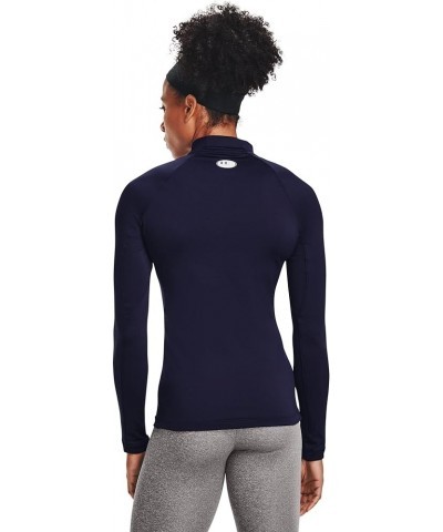 Women's ColdGear Authentics Mock Neck Midnight Navy (410)/White $24.55 Activewear