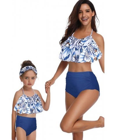 Mom and Daughter Matching Swimsuit Two Piece Bikini Sets Black Black Flower $10.25 Sets