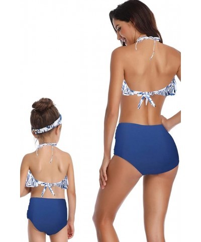 Mom and Daughter Matching Swimsuit Two Piece Bikini Sets Black Black Flower $10.25 Sets