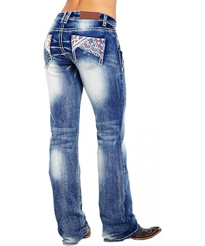 American Flag Mid Rise Bootcut Jeans for Women 08-dark Blue $22.87 Jeans