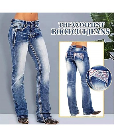 American Flag Mid Rise Bootcut Jeans for Women 08-dark Blue $22.87 Jeans