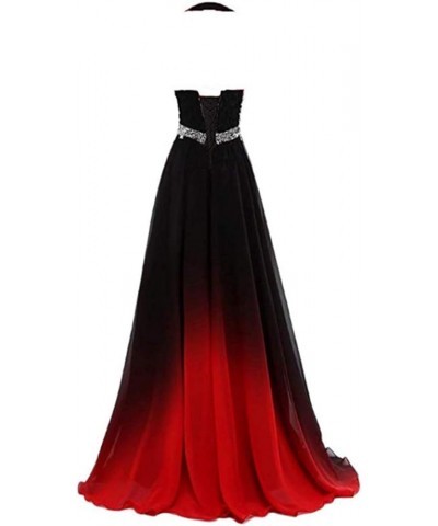 Women's One Shoulder Ombre Long Evening Prom Dress Wedding Party Gowns Black White2 $38.64 Dresses