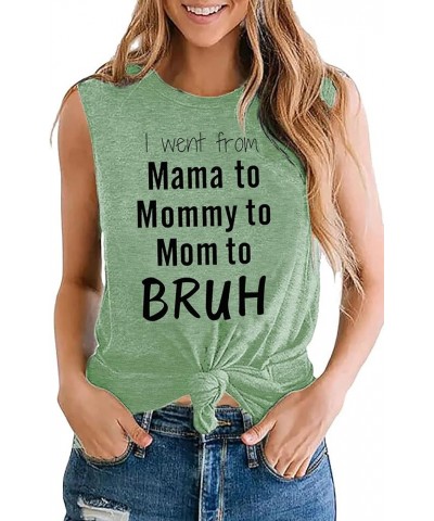 Women's Casual Short Sleeve Polyester Mama Shirt with Letter Print Lightgreen $8.50 T-Shirts