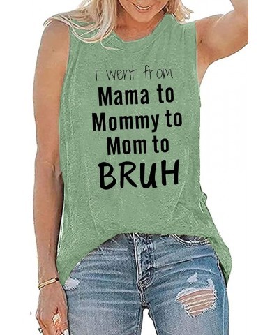 Women's Casual Short Sleeve Polyester Mama Shirt with Letter Print Lightgreen $8.50 T-Shirts