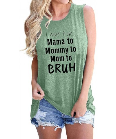 Women's Casual Short Sleeve Polyester Mama Shirt with Letter Print Lightgreen $8.50 T-Shirts