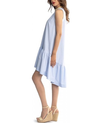 Summer Dress, Sleeveless, Ruffle Dresses, Loose, Tank Casual Sundress, Halter Neck Blue $28.20 Dresses